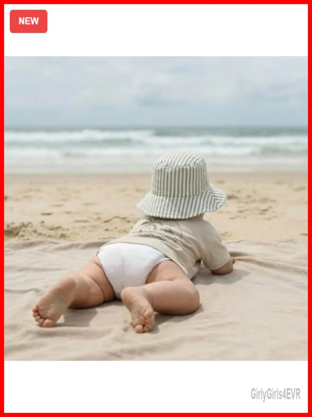 Baby Sun Hat 0-6 Months with UPF 50+ Protection, Adjustable Chin Strap, Cotton